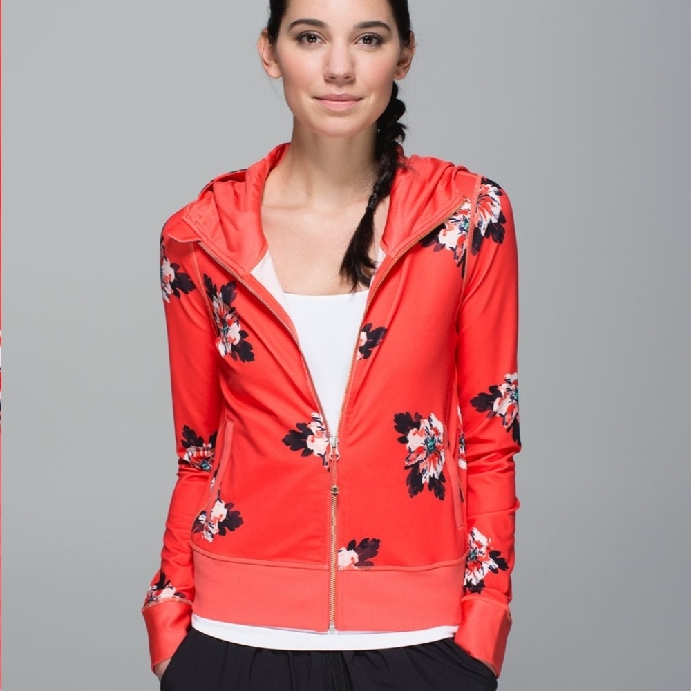 Lululemon Womens  Namaskar Hoodie Zip Up See Pics For Meas size 6 Atomic Flower